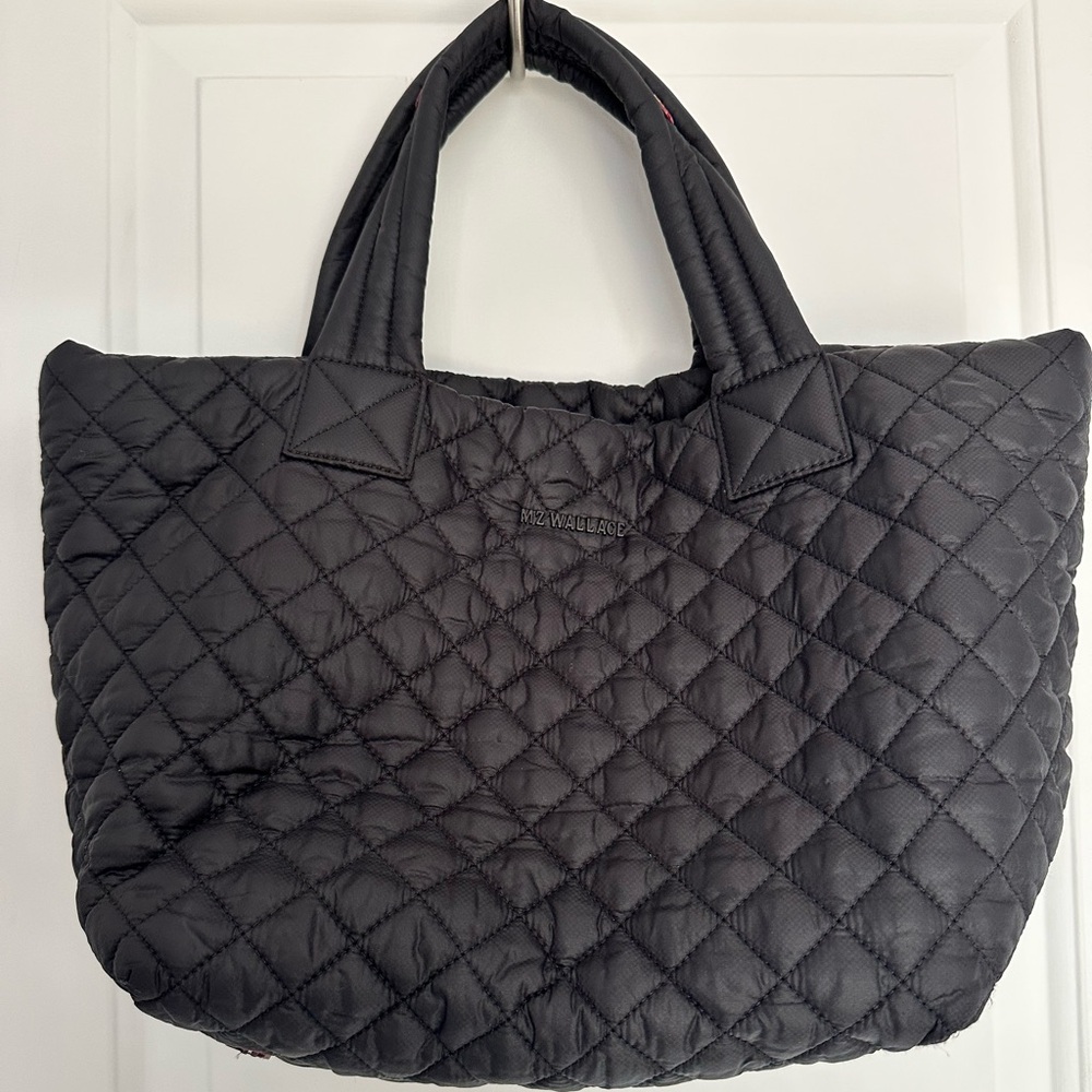 MZ Wallace Quilted Black Tote Medium Purse Bag